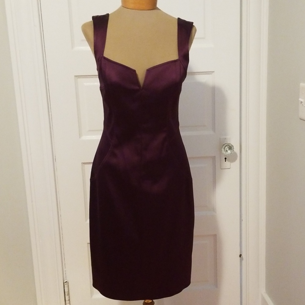 David Meister plum cocktail dress